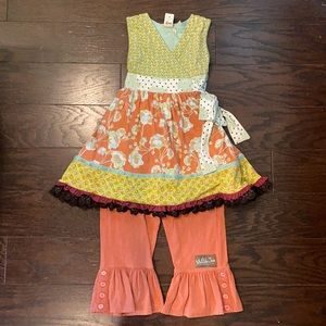 Matilda Jane size 6 fall outfit Nora Wrap top and Big Ruffle pants